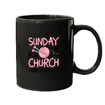 Discover Sunday is for church and Knitting Mugs