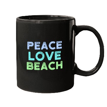 Discover Peace Love Beach Distressed Mugs