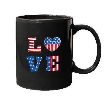 Discover LOVE America Independence Day USA Patriots Mugs