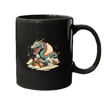 Discover Sushi Dragon Japanesse Kawaii Mugs