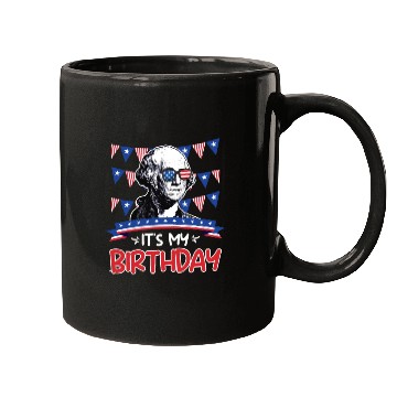 Discover Its my Birthday Independence Day George Washington Mugs
