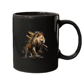 Discover Lion walking, lion Mugs