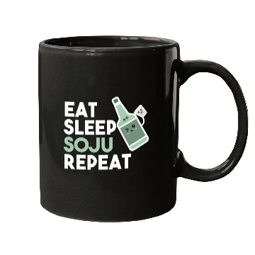 Discover Eat Sleep Soju Repeat red summer quote Mugs