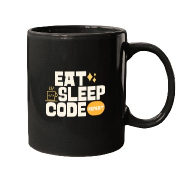 Discover Eat sleep code repeat cool Mugs