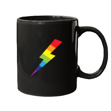 Discover Awesome Rainbow Lightning Bolt Print Mugs