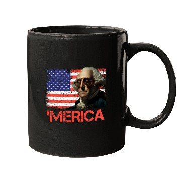 Discover Merica George Washington Independence Day USA Mugs