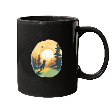 Discover Joyful Dog in Summer Park Mugs