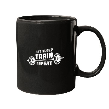 Discover Eat Sleep Train red Mugs