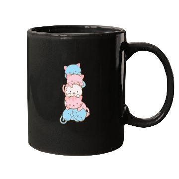 Discover Transgender Pride Flag Cute Kawaii Cats Subtle Mugs
