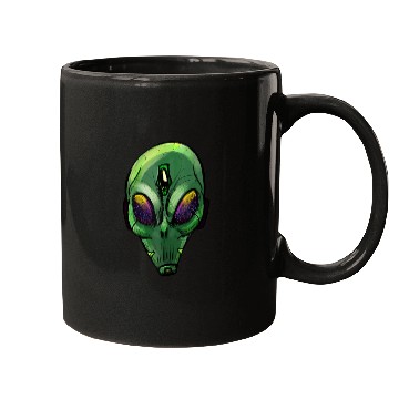 Discover extraterrestrial Funny quote Alien head science Mugs
