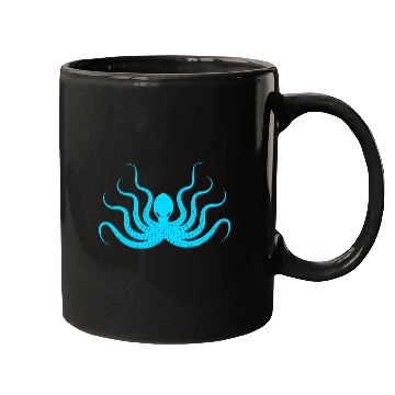 Discover Menace Octopus Neon Blue Mugs