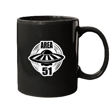 Discover Area 51 Black Flying Saucer Mugs