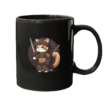 Discover Samurai Cat Warrior Japanese Ninja Cat Kawaii Mugs