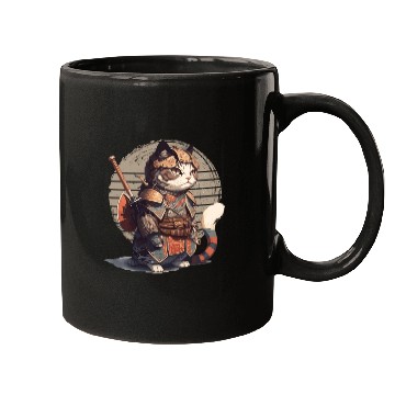 Discover Samurai Cat Warrior Japanese Ninja Cat Kawaii Mugs