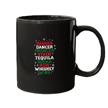 Discover Beer Wine Tequila Reindeer Mugs