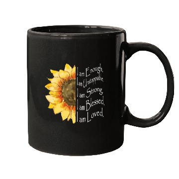 Discover Sunflower - I Am Enough - Sunflower Mugs