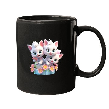 Discover Cute Kittens 3D Ai Art Mugs