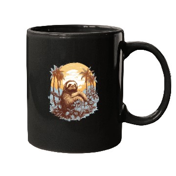 Discover Cozy Sloth Illustration Mugs