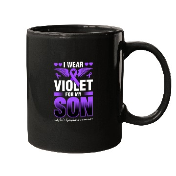 Discover I Wear Violet For My Son Hodgkins Lymphoma Mugs