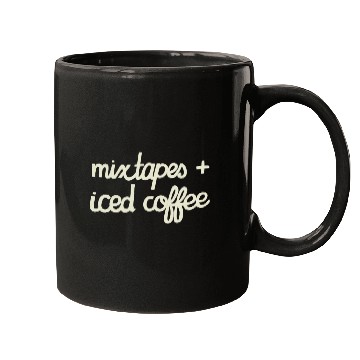 Discover DESIGNMixtapes and Iced Coffee WHITE TEXT green Mugs