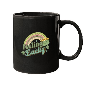 Discover Feeling Lucky Saint Patricks Day Rainbow quote Mugs