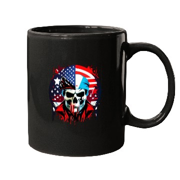 Discover US-Flag with a Skull Mugs