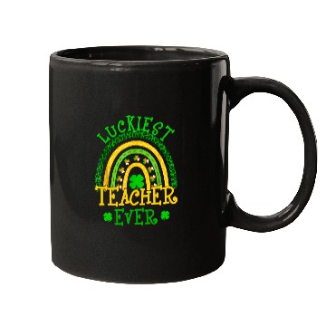 Discover Luckiest Teacher Ever St Patricks Day Rainbow Teac Mugs