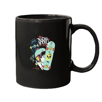 Discover Modern Illustrated Skateboard Mugs
