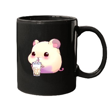 Discover Kawaii hamster with bubble tea Mugs