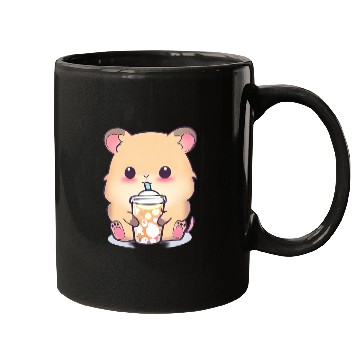 Discover Kawaii hamster with bubble tea Mugs