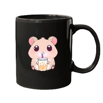 Discover Kawaii hamster with bubble tea Mugs