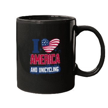 Discover I Love America And Unicycling Mugs
