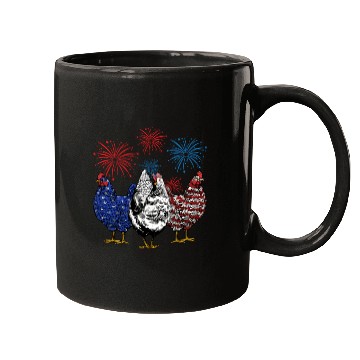 Discover Funny Chickens American Flag Patriotic Farmer 4th Mugs