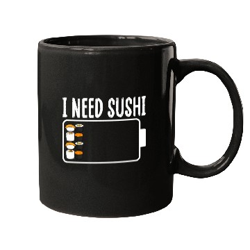 Discover Sushi Low Battery Mugs