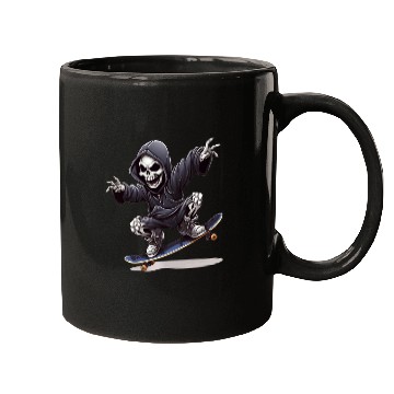 Discover Grim Reaper Shreds the Streets: Skateboarding for Mugs