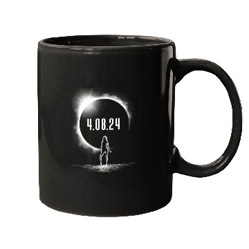Discover Total Solar Eclipse Woman Silhouette 4.08.24women' Mugs