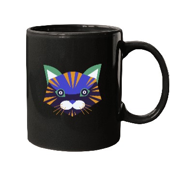 Discover Colorful Cat Face Mugs