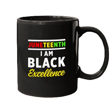 Discover Juneteenth Excellence Black African American Flag Mugs