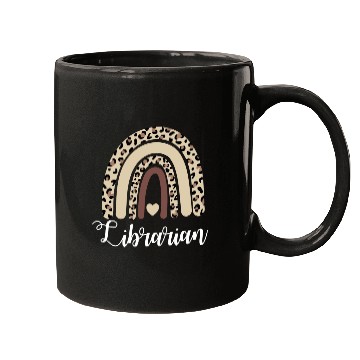 Discover Librarian Rainbow Boho Leopard Library Book Lover Mugs