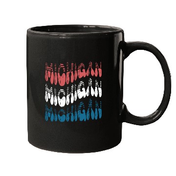 Discover Michigan Red White Blue Cute Groovy Mugs