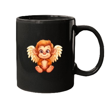 Discover Cute Monkey Angel - Animalistic Fantasy Design Mugs