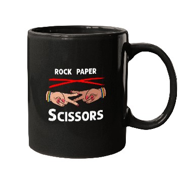 Discover Rock Paper Scissors Funny Lesbian Pride LGBT Mugs