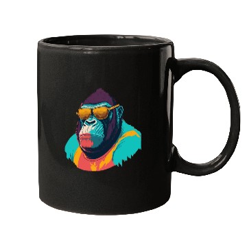 Discover Cool Gorilla with trendy sunglasses illustration Mugs