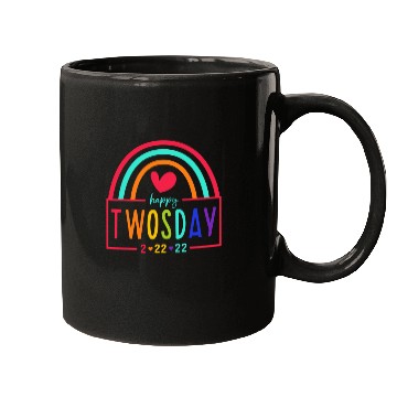 Discover February 2Nd 2022 2-22-22 School Rainbow Happy Two Mugs