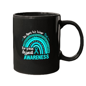 Discover Rainbow In April We Wear Teal Sexual Assault Aware Mugs