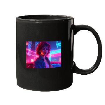 Discover Synthwave Girl - Nighttime Anime Car Delight Mugs