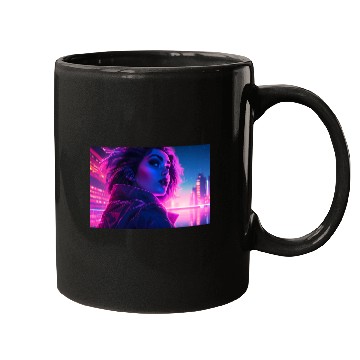Discover Synthwave Girl - Futuristic Design neon colors Mugs
