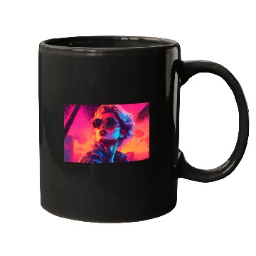 Discover Synthwave Sunset Vibes with sunglasses Mugs