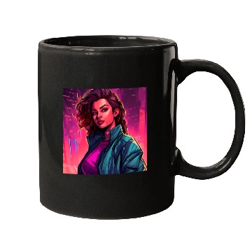 Discover Synthwave City Bloom - Neon Pink Cityscape Mugs