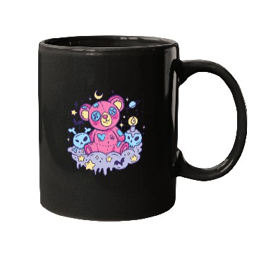 Discover Yami Kawaii Creepy Teddy Bear With Skulls Mugs
